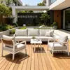 Sofá de Ratán para Exteriores, Muebles para Patio al Aire Libre, Desmontable y Compacto, Sillón Sofá para Balcón, Fábrica de Muebles para Terraza al Aire Libre