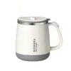 Taza de acero inoxidable para uso doméstico, doble capa anti-quemaduras, taza de oficina con cuchara y colador de té, taza de café, taza de dormitorio