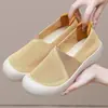 Novo Estilo de Verão Sapatos de Tecido Old Beijing para Mulheres, Sapatos Casuais de Malha Respirável Vazada, Solado Macio, Antiderrapante, Sapatos de Malha para Pessoas de Meia-Idade e Idosos