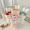 Día de San Valentín Qixi enviar regalo de cumpleaños a la novia ramo de rosa tejida a mano terminado Día del Maestro enviar regalos para profesores