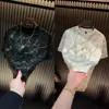 Camiseta Versátil de Manga Curta para Primavera, Design Estrelado de Luxo Leve, Tendência e Estilosa, Gola Redonda, Nova, Cool e Ousada