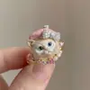 Anillo de Gatito Lindo con Diseño Exquisito y Divertido, Acabado Cepillado, Adorable Temática de Mascotas, Dulce Regalo para Novia o Mejor Amiga, Anillo para Mujeres