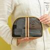 Nueva Bolsa de Lavado de Maquillaje Malla Transparente Bolso de Mano Bolsa de Almacenamiento Portátil para Mujer Gran Capacidad Estilo Coreano Bolsa Semi-redonda