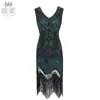 Vestido de lentejuelas y perlas estilo retro 1920 con escote en V delantero y trasero Vestido de borlas de moda Artículo Caliente de Aliexpress Amazon