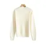Suéter feminino de cashmere, cor sólida, gola alta, tricô pulôver solto, outono/inverno 26, suéter de lã para base