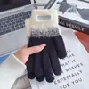 Luvas de Inverno Femininas, Elegantes, Novas, de Alto Valor, Tricô Aveludado, Cinco Dedos, Adulto, Quentes e à Prova de Frio, Luvas Touchscreen