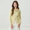 Suéter de lapela justo 100% caxemira feminino 26 novo estilo zíper duplo gola alta casaco cardigã de tricô top