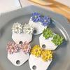 Brincos de Flor com Pistilo Prateado Estilo Novo de Início de Primavera Dopamina Brincos Doces Simples da Moda Brincos de Alta Qualidade Versáteis
