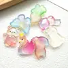 Hielo a través de lindos accesorios de resina de animales pequeños accesorios diy zapatos flor taza pasta pegamento en crema accesorios