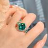 Venta Caliente Transfronteriza Nido de Pájaro Paraíba Cuadrado Gordo Color Verde Anillo Tesoro Traje Colgante Zafiro Real de Simulación Lujo Ligero