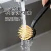 Cepillo de olla negro de mango largo estilo japonés para uso doméstico, antiadherente y resistente al aceite, una herramienta mágica para limpiar ollas y estufas, modelo duradero