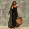 Vestido Largo de Color Sólido con Tirantes Finos, Estilo Europeo y Americano, Cruzado, para Mujer, Moda Suelta, Nuevo de Verano 2026, Sitio Independiente de Amazon