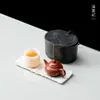 Bule de argila roxa para uma pessoa, conjunto de chá para exterior, copo de chá rápido portátil para uma pessoa, um bule e uma chávena, conjunto de chá de viagem com bolsa de arrumação