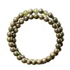 Pulsera de Nanmu Dorado Natural con Accesorios de Ébano y Ágata, Cuentas Budistas de Oración de Alta Gama Unisex