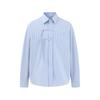 Forn3 Nueva Chinoiserie Nicho Diseñador Marca de Moda Camisa Rosa Azul Camisa de Manga Larga para Hombre Top Rayado N1696