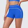 Estilo Nuevo Transfronterizo Bloque de Color Cintura Alta Ajustados Alta Elasticidad Levantamiento de Glúteos Pantalones Cortos de Yoga Deportivos Running Fitness Ropa de Yoga Pantalones de Tres Cuartos