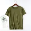 Camiseta de Seda de Leche para Hombre de Manga Corta con Cuello Redondo Camiseta Interior Casual de Color Sólido Deportiva Talla Grande Corte Holgado