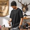 [Antibacterial y Eliminación de Ácaros Grado 7A] Camiseta Fresca para Hombre de Verano de Manga Corta Marca de Moda Holgada Sencilla Básica Superior para Hombre Negro