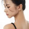E5240 Clip de oreja de estilo coreano de moda pequeño S925 de plata esterlina con forma irregular para mujer, clip de oreja hueco de tres capas sin perforaciones