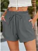 Ropa de Verano 2026 para Mujer de Europa y América, Nueva, Transfronteriza, Amazon, Comercio Exterior, Color Sólido, Holgados, Casuales, con Cordón, Pantalones Cortos de Moda para Mujer