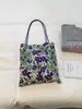 Bolsa de Tecido Floral de Verão para Mulheres 2026 Nova Leve Casual de Ombro Bolsa Tote de Grande Capacidade para Aula e Deslocamento