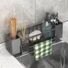 Estante para trapos transfronterizo Estante de almacenamiento de cocina Cesta escurridora para fregadero doméstico Encimera Almacenamiento multifuncional para esponjas y líquido lavavajillas