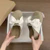 Zuecos de Punta Redonda con Suela Gruesa, Sandalias Blancas para Mujer Estilo Birkenstock para Exteriores, Medias Pantuflas con Lazo, Zapatos Florales Juveniles Estilo Bosque