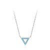 Collar con colgante geométrico turquesa de plata esterlina S925 para mujer, cadena de cuello con diseño de nicho, estilo frío, sencillo y elegante.
