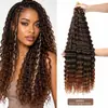22-30 pulgadas cabello trenzado de venta caliente extensiones de cabello de onda profunda peluca de trenzas bohemias pelucas de onda profunda