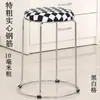 Taburete Redondo Grueso para el Hogar, Taburete de Madera Maciza, Taburete Redondo Moderno de Hierro Forjado, Taburete Reforzado de Acero Apilable, Juego de Taburetes, Banco