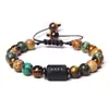 Pulsera de las Doce Constelaciones 8mm Ojo de Tigre Piedra con Imagen Pulsera Hecha a Mano Piedra Natural con Cuentas Pulsera de Constelación con Tarjeta