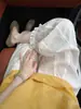 Pantalones de pijama largos casuales con volantes simples estilo coreano para mujer, nuevo modelo de verano, cintura alta elástica, adelgazantes, cómodos para casa y para caminar