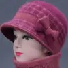 Chapéu de Lã Tricotado para Mulheres de Meia-Idade e Idosas de Inverno Chapéu de Lã Tricotado Chapéu para Senhora Avó com Acolchoamento Espesso Proteção contra o Frio Chapéu de Algodão Quente