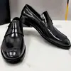 Zapatos de Piel de Lujo para Hombre Mocasines Charol Piel de Vaca Lisa Sin Cordones Zapatos Casuales de Negocios Zapatos de Vestir Punta Redonda