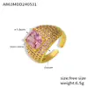 Estilo britânico Nova entrada Luxo Moda Material de cobre Jóias Micro-incrustado Super Flash Group Anel de diamante Celebridade da Internet Elegante Anel All-match