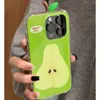 Capa Única Fondo Verde Pera Adecuado para Apple 16Promax/15/14/13 Todo Incluido 11 Estilo Nuevo Funda para Teléfono Móvil 12Imd