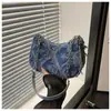 2024 Design de Moda Ocidental Casual Estiloso Degradê Estrela Corrente de Jeans Transversal Ombro Pequena Quadrada Bolsa Feminina