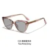 Gafas de Sol Cat-Eye de Moda Estilo Influencer para Mujer, Serie de Varillas Planas, Gafas de Sol de Acetato TR de Alta Gama con Protección UV