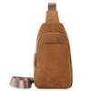 Bolsa de Peito de Couro Crazy Horse Nova Transfronteiriça Bolsa Transversal de Couro Bovino de Primeira Camada Estilo Douyin Bolsa de Ombro Masculina de Couro Genuíno para Viagem