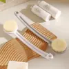 Cepillo de baño, exfoliante de espalda, cepillo de ducha de mango largo, cepillo de espalda de cerdas suaves, exfoliante de espalda, herramienta para limpiar la espalda, cepillo de espalda de mango curvo
