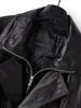 Nueva Chaqueta de Cuero Haining con Forro de Plumas, Cuello Alto, Abrigo de Cuero Holgado de Moda para Hombre Hecho de Piel de Vaca de Primera Capa