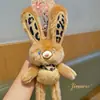 Llavero de Peluche de Conejo Extraíble con Estampado de Leopardo Nuevo Original Muñeco de Conejo Divertido para Aliviar el Estrés Colgante para Mochila