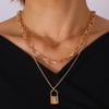 Collar de múltiples capas de moda con colgante de candado de amor transfronterizo de Europa y Estados Unidos, juego de joyería de deseo de marca de moda para mujer K1532