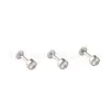 Pendientes de Aleación de Titanio F136 con Circonita 5A Incrustada de Venta Caliente Transfronteriza G23 Titanio Clavo para Labio Clavo para Lengua Rosca Interna Clavo para Cartílago Auricular