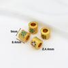 Joyería Antigua de Oro con Aceite Goteante Accesorios Flor de Loto Paz y Alegría Cuentas Separadas Pulsera Hecha a Mano DIY Joyería Cuentas Sueltas D145