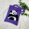 Bolsa de Tricô Ins Desenho Panda Feminina Moda para Carregar na Mão Grande Capacidade Bolsa de Ombro Bolsa Transversal Bolsa