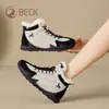 Botas Femininas de Cano Alto Gorilla 2026 Outono e Inverno Couro Genuíno Versátil Forradas com Lã Espessadas Botas de Neve Esportivas Casuais Botas Curtas Femininas