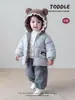Chamarra acolchada con relleno de algodón para bebés niñas, ropa de invierno, abrigo con capucha ribeteado de encaje para niña pequeña, suéter tejido, pantalones de algodón, conjunto de ropa para niñas