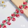 Bordado de Rosa Colorido Encaje Soluble en Agua Poliéster Flor 3D Raya Textil del Hogar Ropa Decoración Accesorios