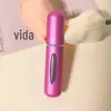 Frasco Recarregável de Alumínio para Perfume de 5ml com Borrifador Auto-Pump na Base, Frasco Vazio Tamanho Viagem, Frasco Transparente para Spray Fixador de Maquiagem